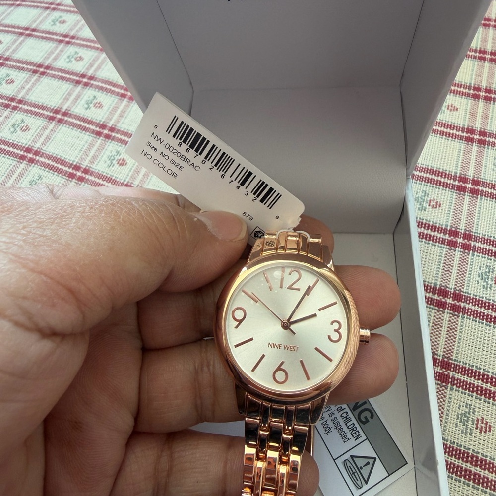 Nine West Women's Watch in Rose Gold and White